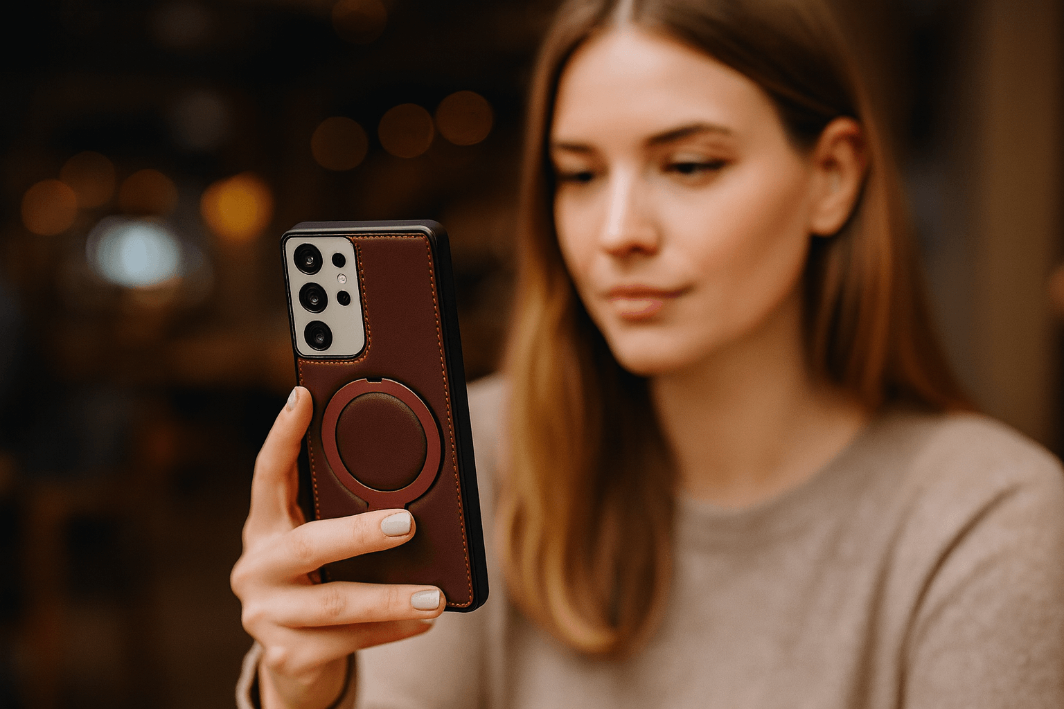 Samsung Leather Case with 360° Rotating Stand